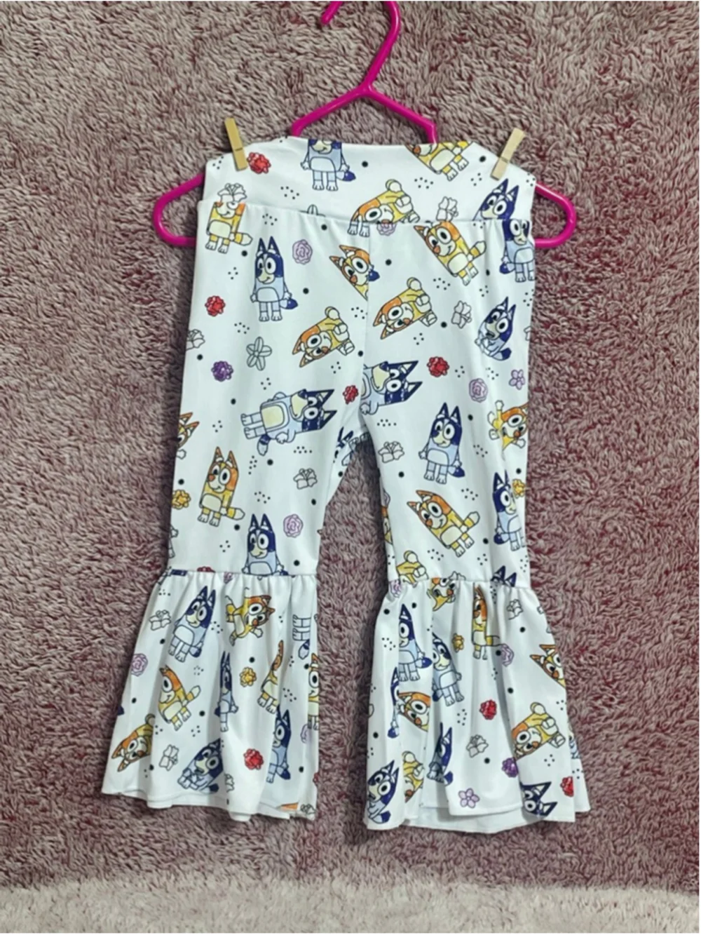 Girls Little Britches Matching Set 12-18 Months White Blue Bluey Print